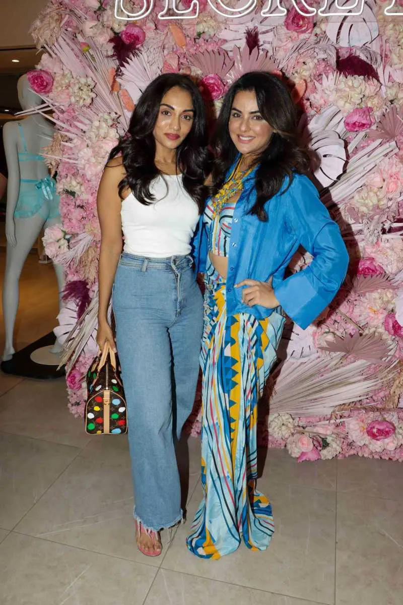 Shrima Rai with Sara Afreen Khan during Victoria Secret's Sumer Punch Event in Mumbai