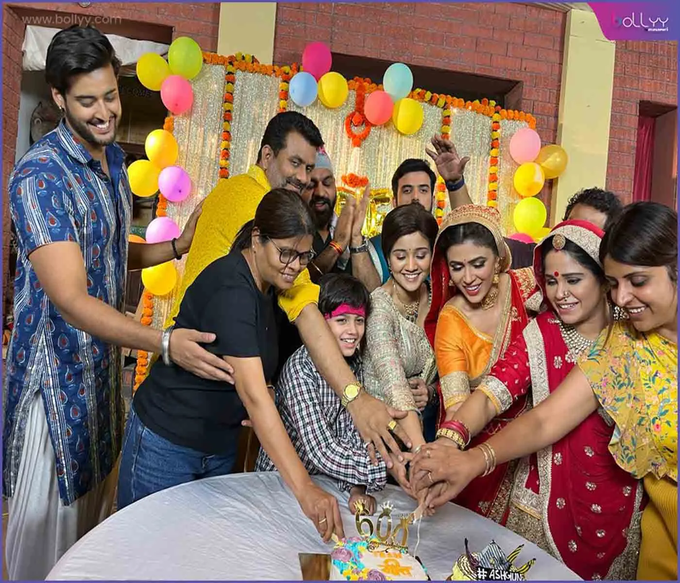 The cast of Meet during the cake cutting celebrations on the sets of Zee TV's Meet